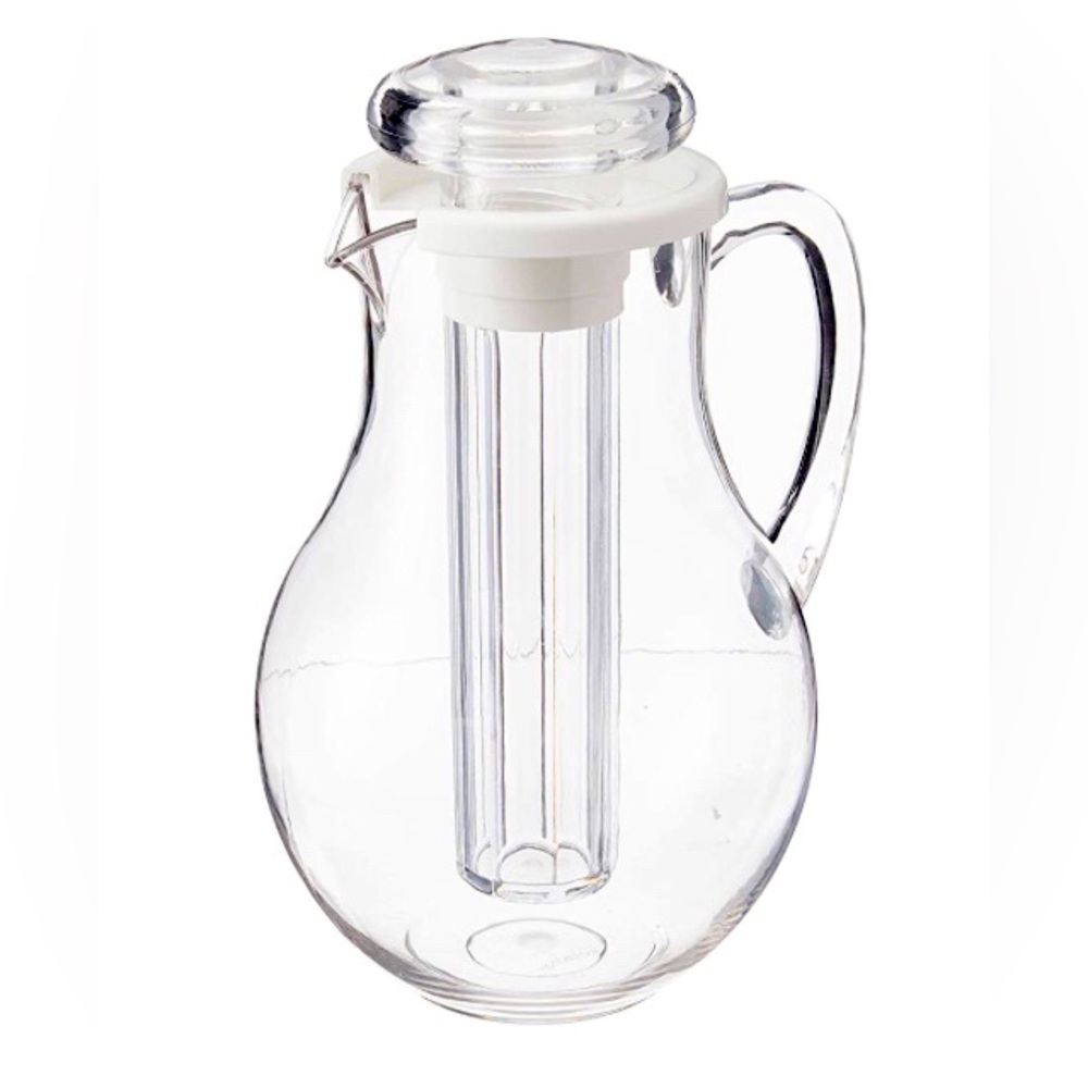 Winco Polycarbonate(non breakable)Water Pitcher with Ice Tube Core 2-Quart